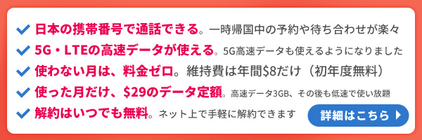 海外在住者の日本一時帰国向けSIM「ジャパンSIMカード」